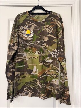 Men's Long Sleeve Camo Performance Shirt - Green, Brown, Tan- Under Armour